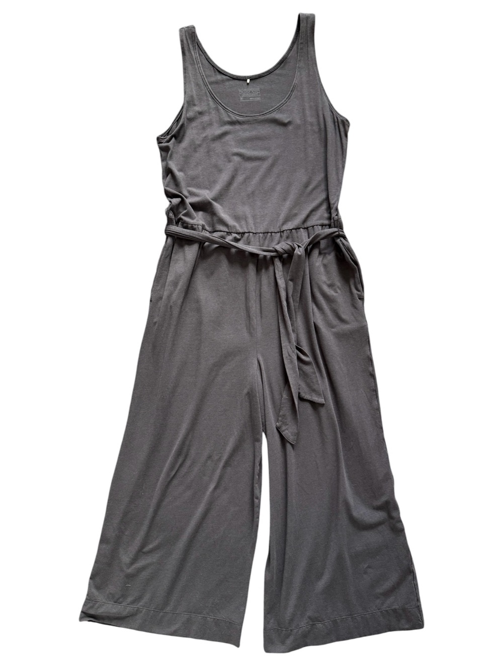 Patagonia Wide Leg Jumpsuit Gray Tie Waist Organic Cotton Lyocell Medium